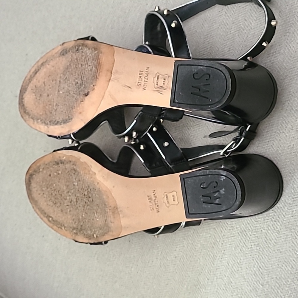 Stuart Weitzman Patent Studded Sandals - Size 9 - Picture 7 of 12